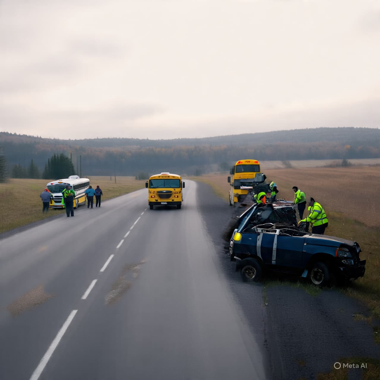 Where Fields Meet the Highway: A Community Grieves After a School Bus Crash