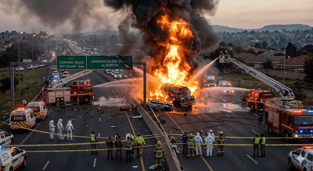 Fireball on the N12: Deadly Tanker Crash Near Comaro Road Sparks Massive Highway Blaze