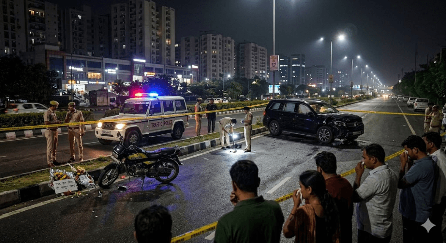 Fatal Wrong-Way Collision: Young Bike Taxi Duo Killed in Gurugram SUV Horror