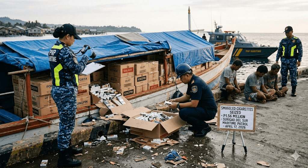 Surigao Border Strike: P1.56 Million in Smuggled Cigarettes Intercepted