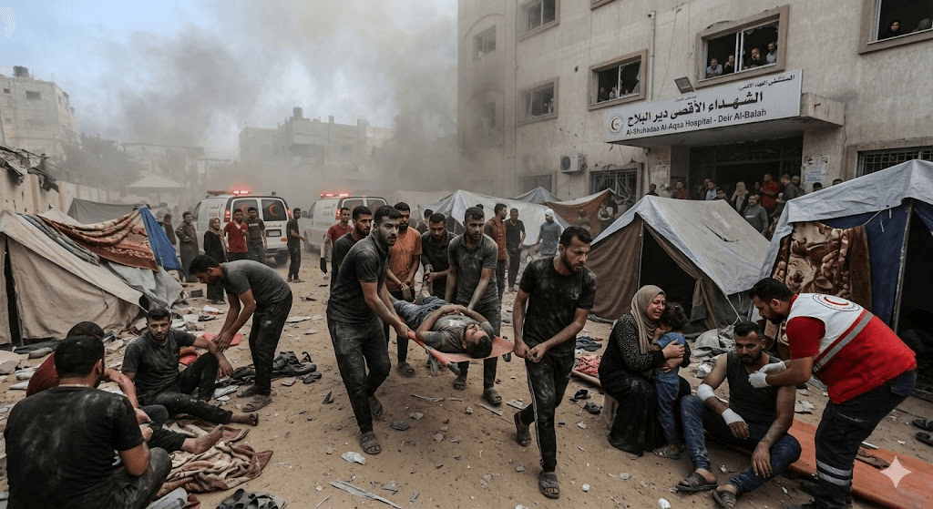 Gaza Strike Near Hospital: Multiple Injured as Blast Rocks Deir Al-Balah