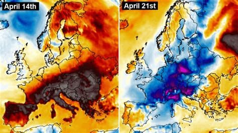 Eastern Half of Europe Braces for a Rare Late-Spring Arctic Cold Intrusion Through the End of April and Early May