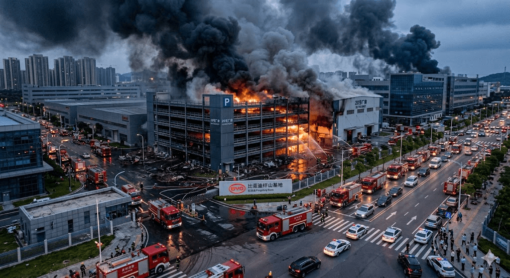 Breaking: Large Fire Reported at BYD’s Electric Vehicle Facility in China