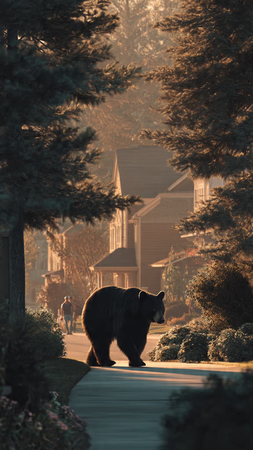 Un Moment de Calme : L'Ours Qui a Fait Pause dans le Quartier