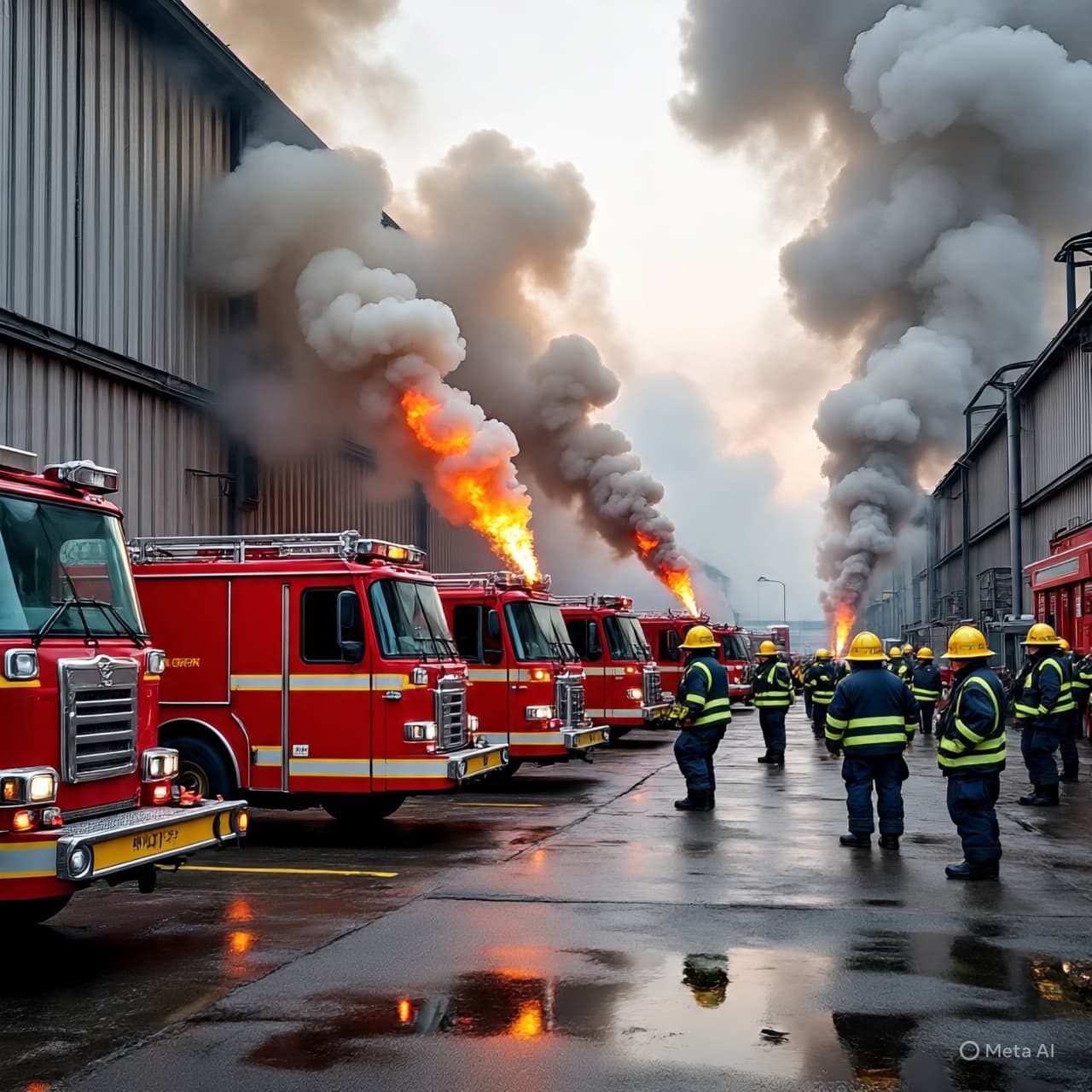 “Engines Converge: Fire Crews Battle Blaze in Bangor’s Industrial Heart”