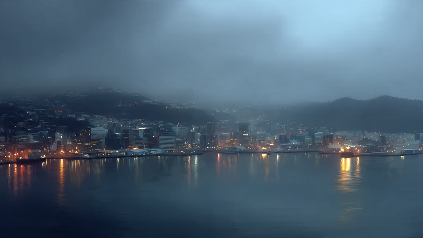 Between the Green Slopes and the Churning Sea: A City Under the Heavy Rain