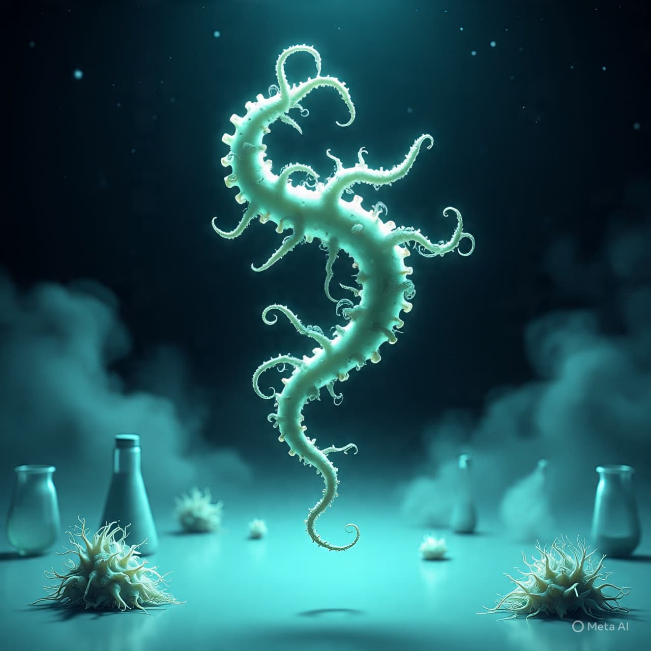 In Orbit, Where Life Adapts: A Purple Form Reaches Into the Silence of Space