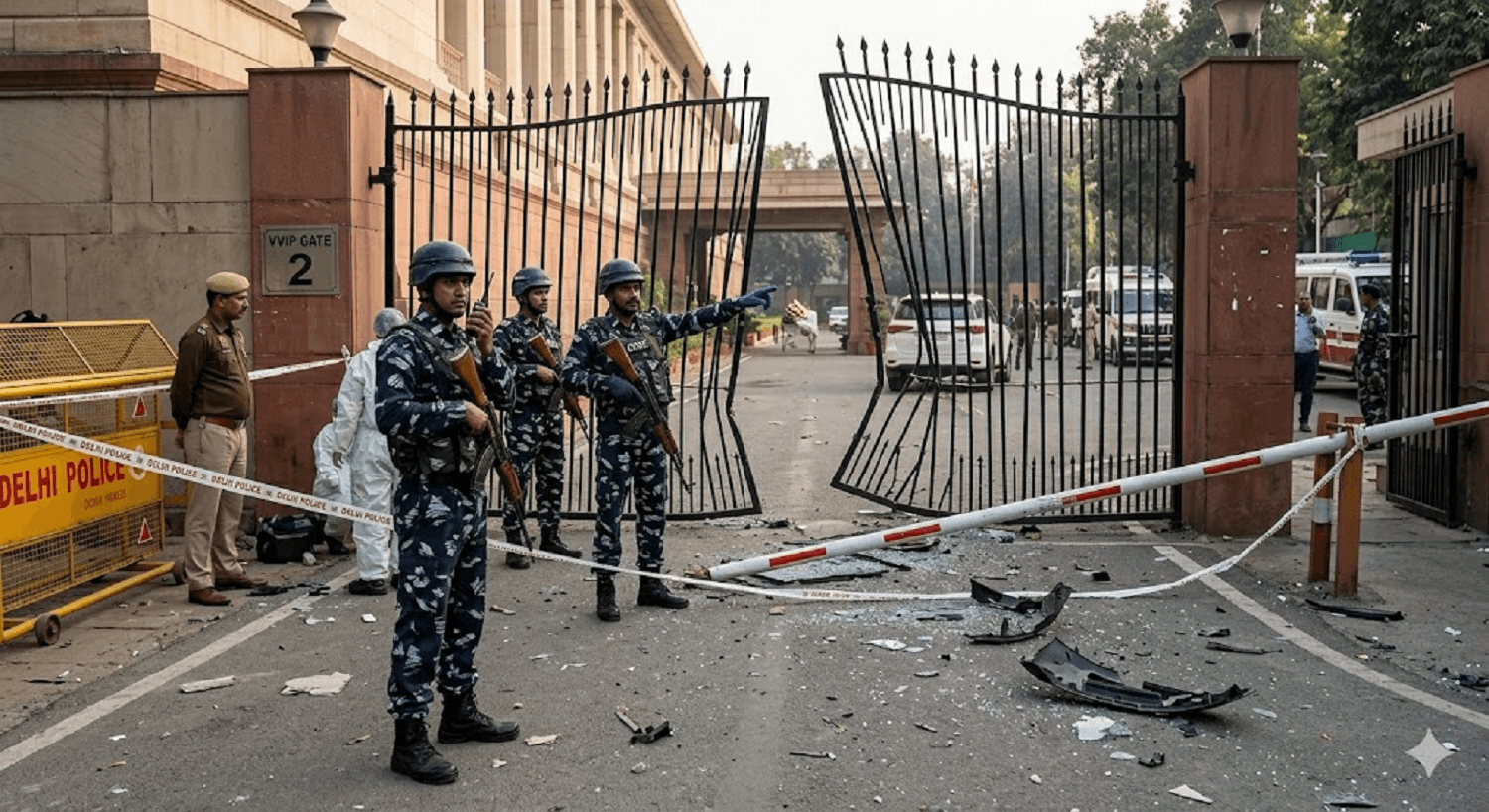 Breach at the Capitol: Masked Driver Ploughs Through Delhi Assembly Gates