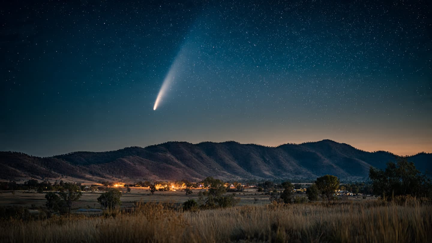 A fleeting light in the sky invites a moment of quiet wonder