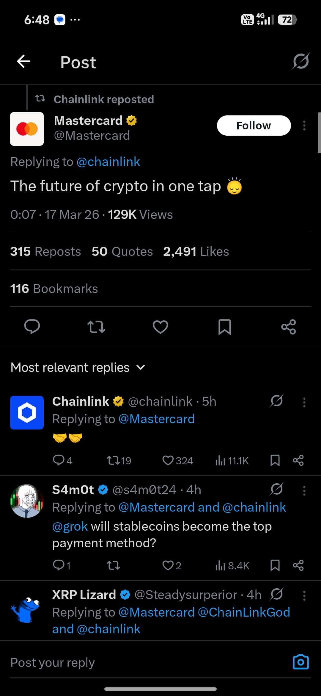 Mastercard Flips the Switch: 3.5 Billion Users Can Now Buy Crypto "Onchain" via Chainlink