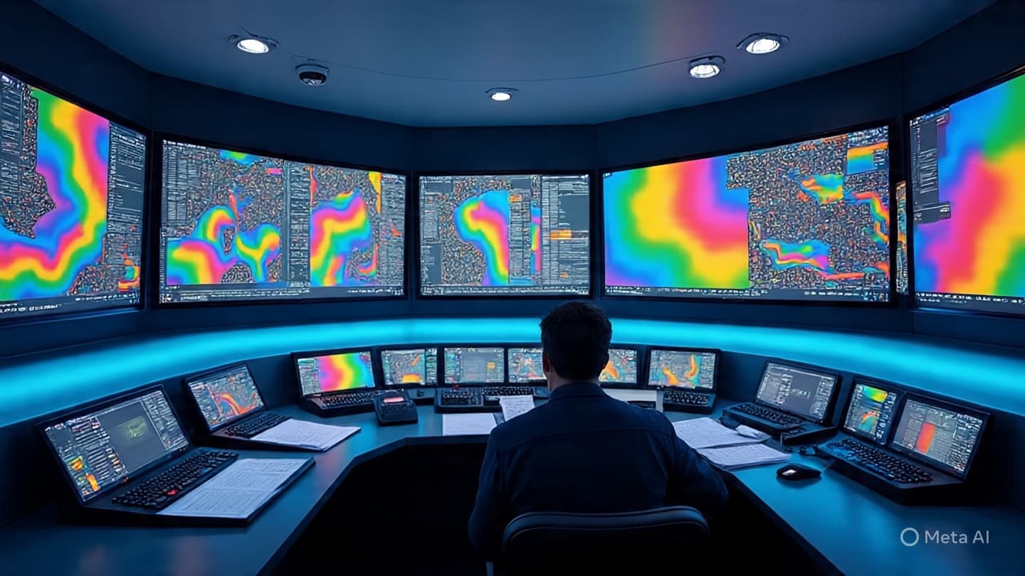 In the Soft Glow of Monitoring Screens: The Steady Breath of a Modern Urban Vigil