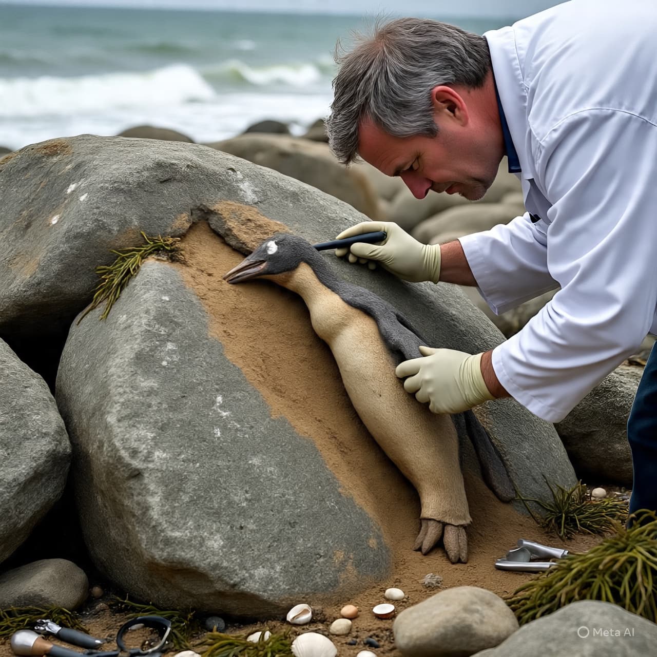 Across Deep Time and Pebbled Coastline, Prehistoric Penguins Rise Again in Stone and Memory