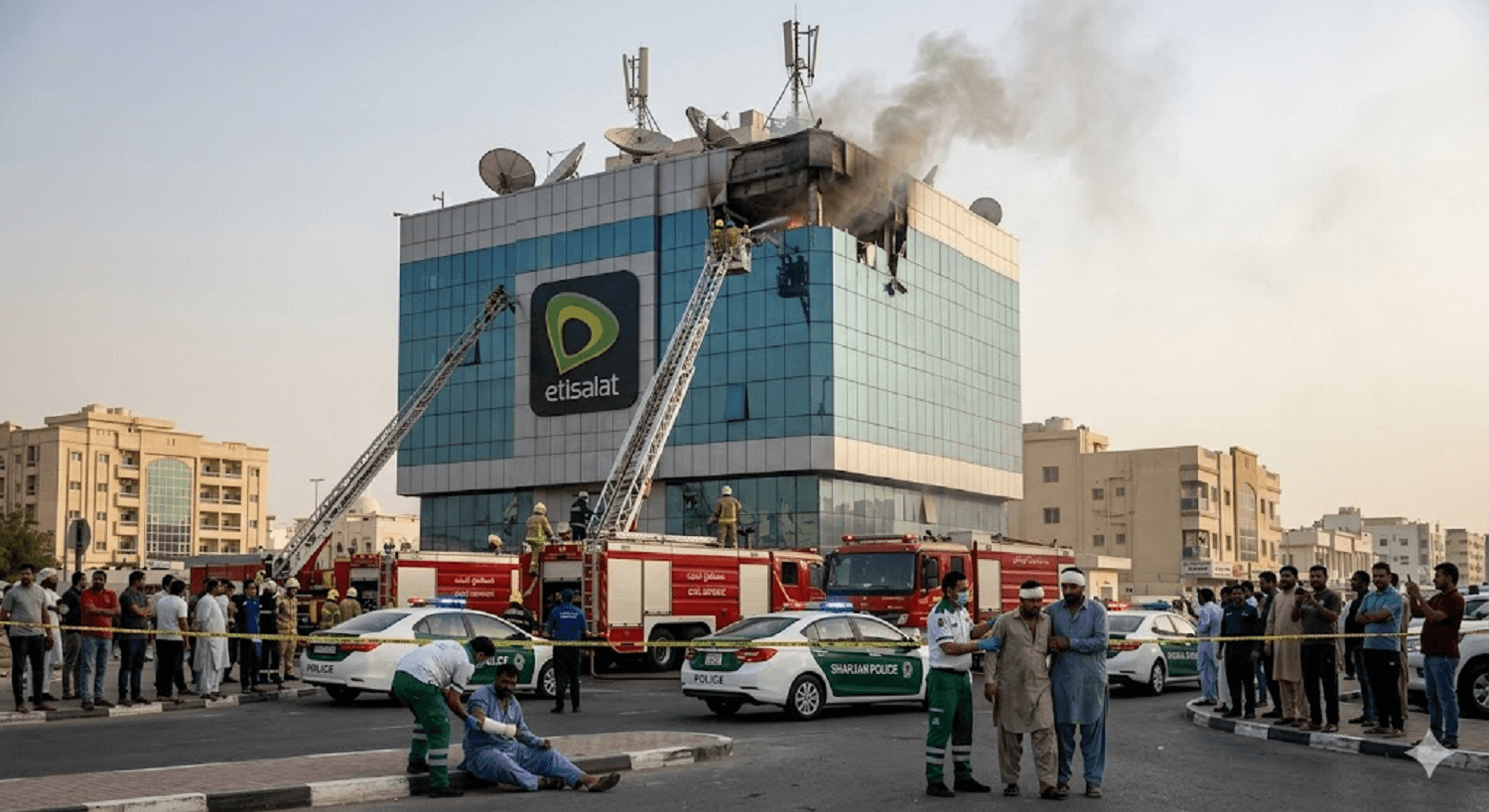 High-Alert in Sharjah: Missile Strike Targets Telecom Hub, Two Pakistani Nationals Injured