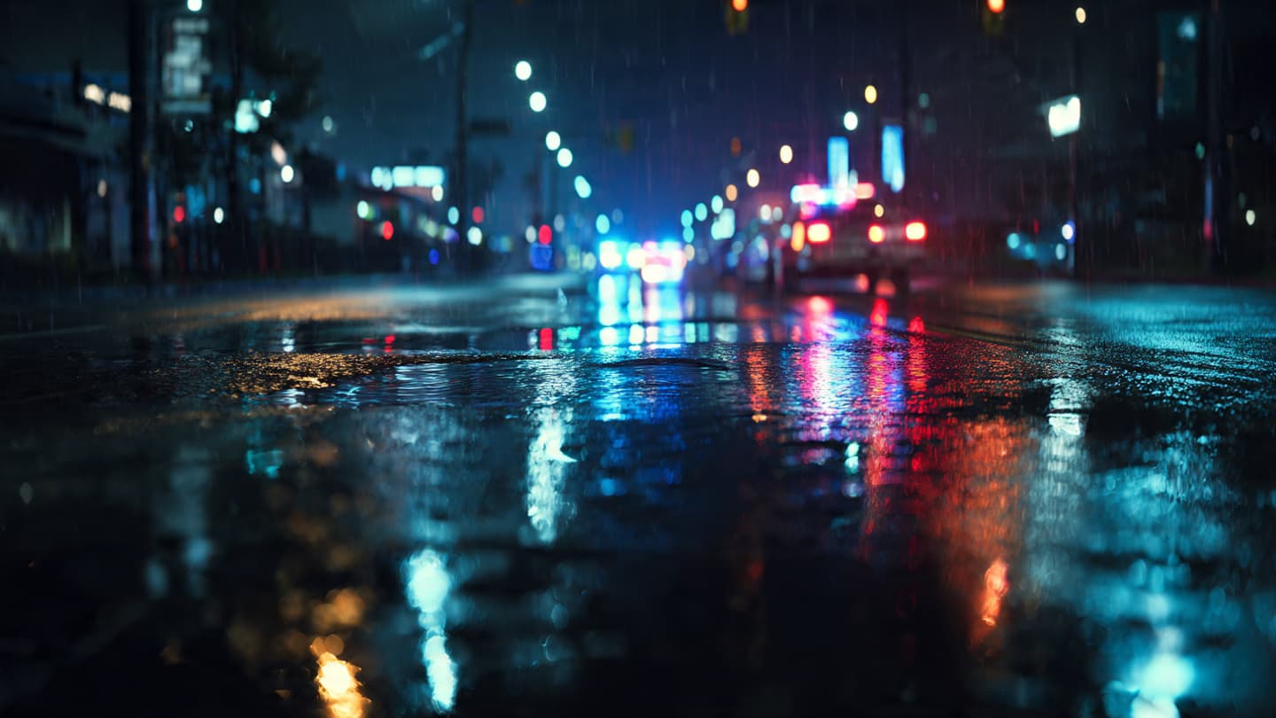 Where the Pavement Holds the Memory of a Journey Ended in the Cold Night Rain