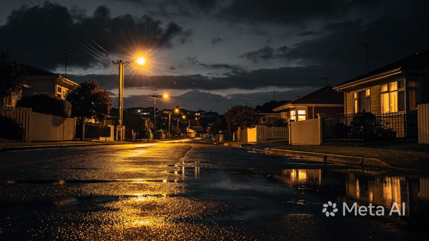 Between the Concrete Paths and the Unfolding Storm, A Night of Sudden and Liquid Change