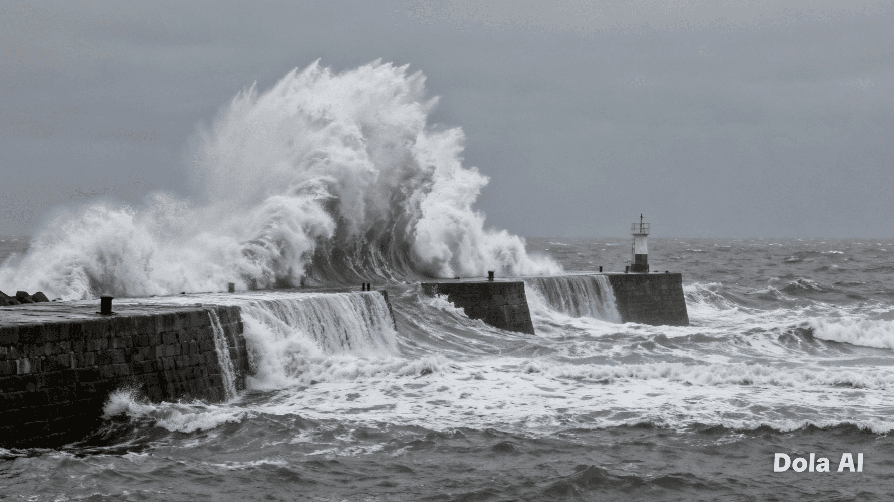 “The Sea’s Unexpected Overture: Unusual Swell Crashes Dublin Shores”