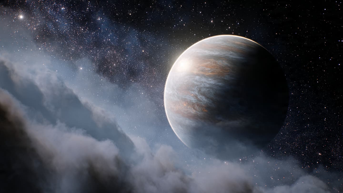 In Distant Skies, Ice Clouds Drift Across an Alien World