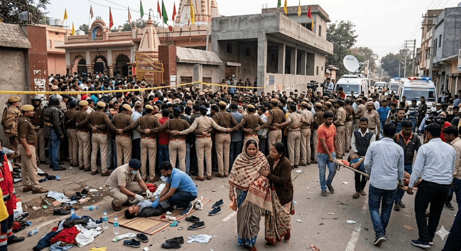 Tragedy at the Temple: Stampede at Sheetla Mata Shrine Leaves 8 Dead and 12 Injured
