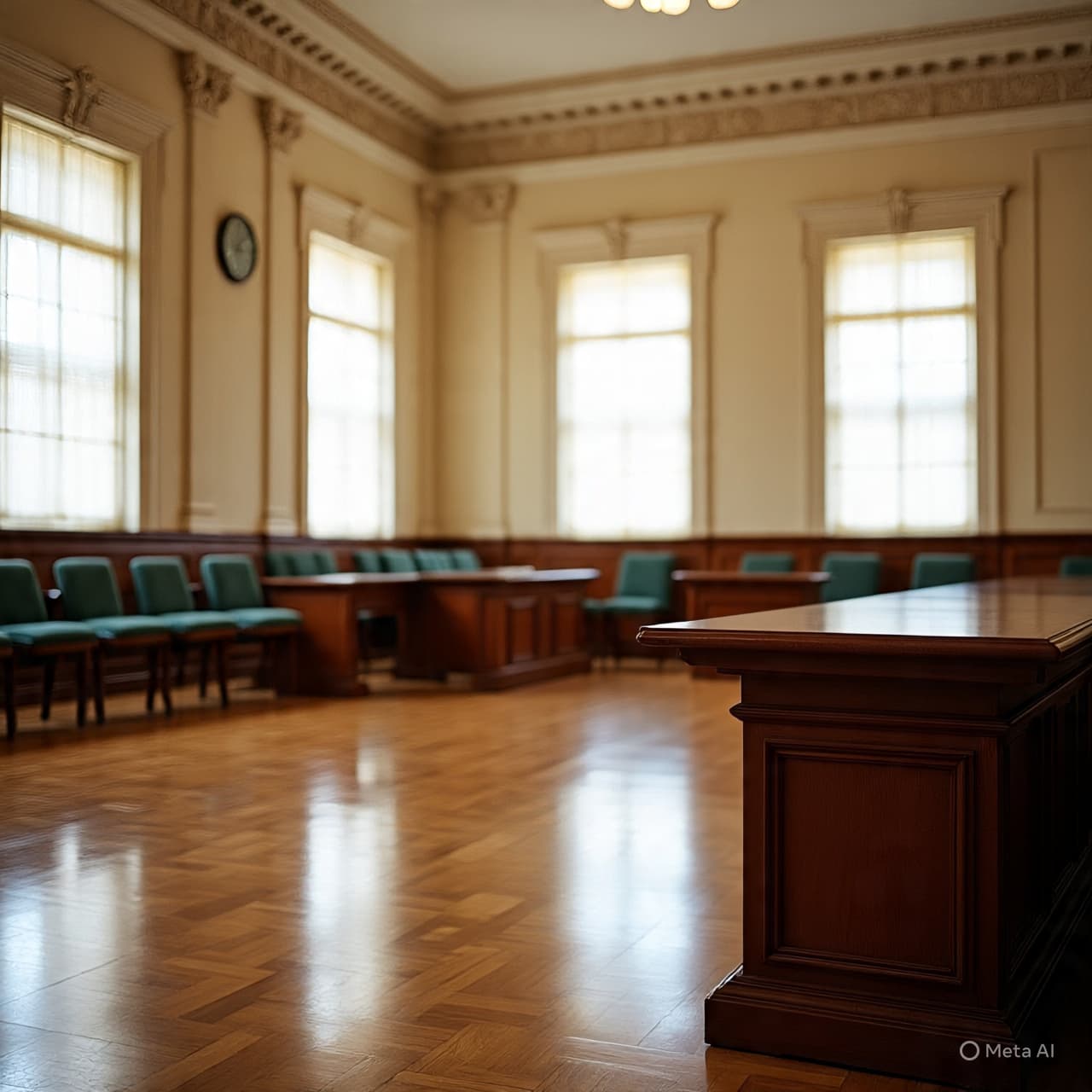 Time Held in Suspension, A Courtroom Awaits What Is Yet Unsaid