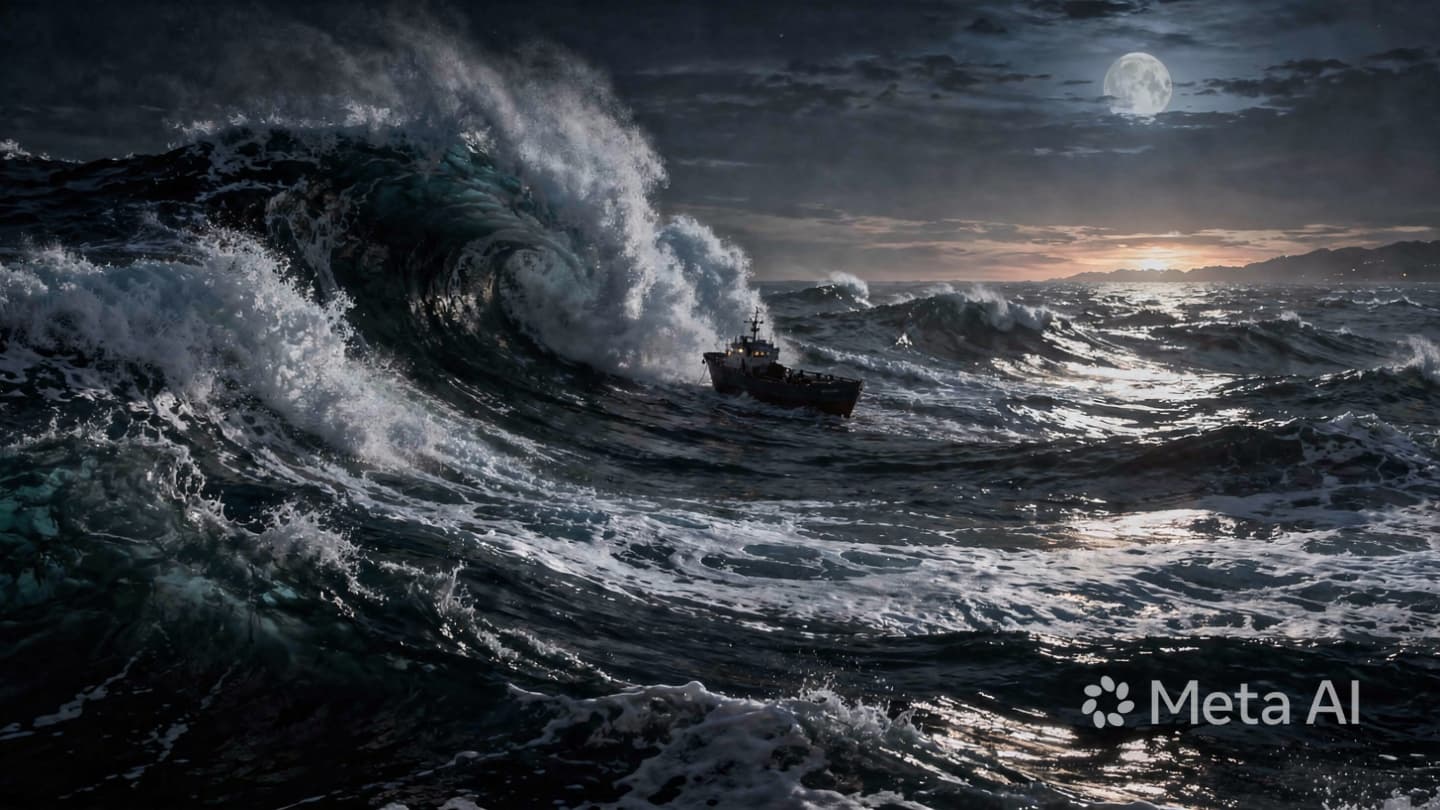 Beneath the Weight of the Salted Horizon, When the Sky Descends Upon the Wandering Hull