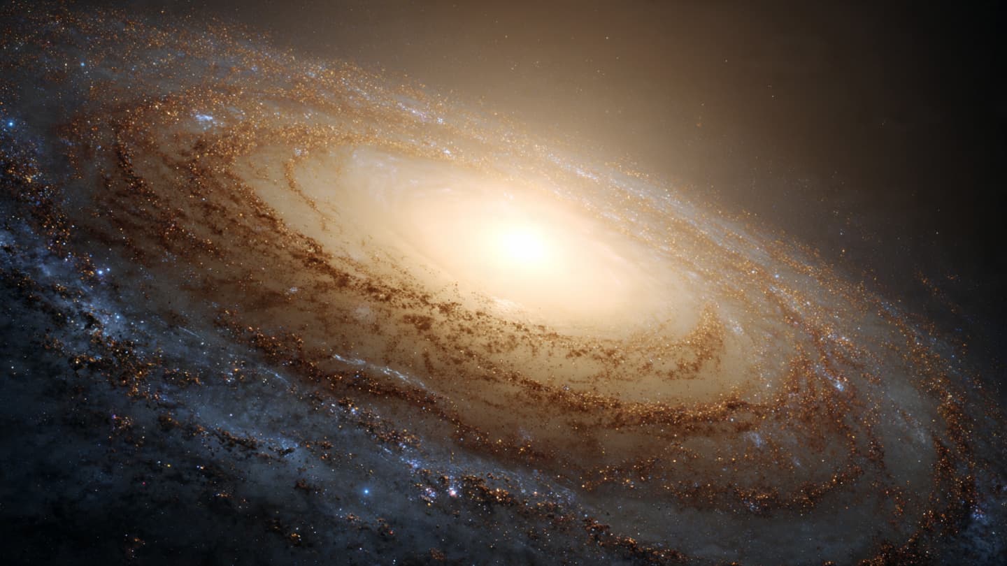 In distant silence, a galaxy’s elegant form comes into sharper focus