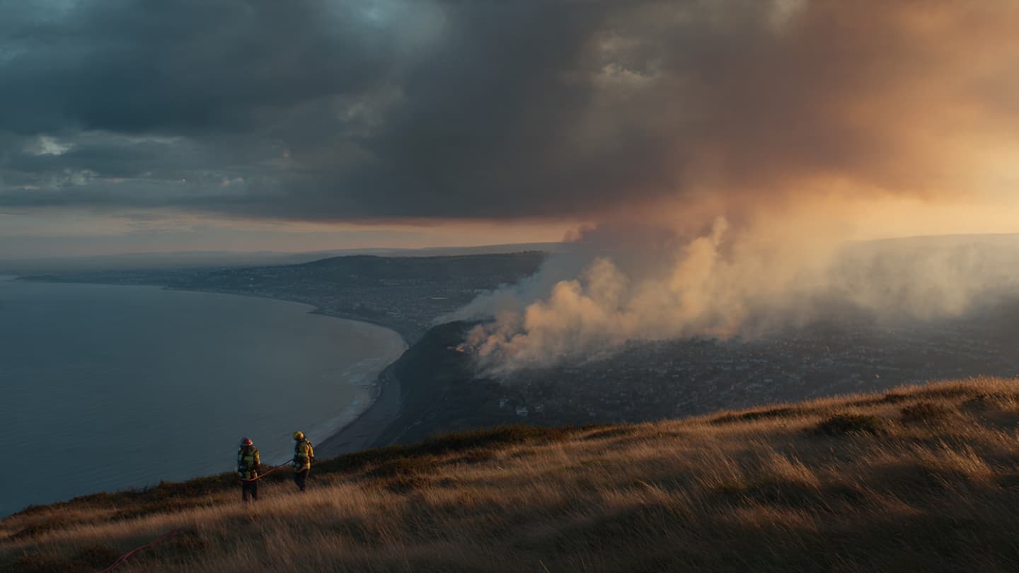 Smoke Rose Above One of Dublin’s Familiar Coastal Landscapes