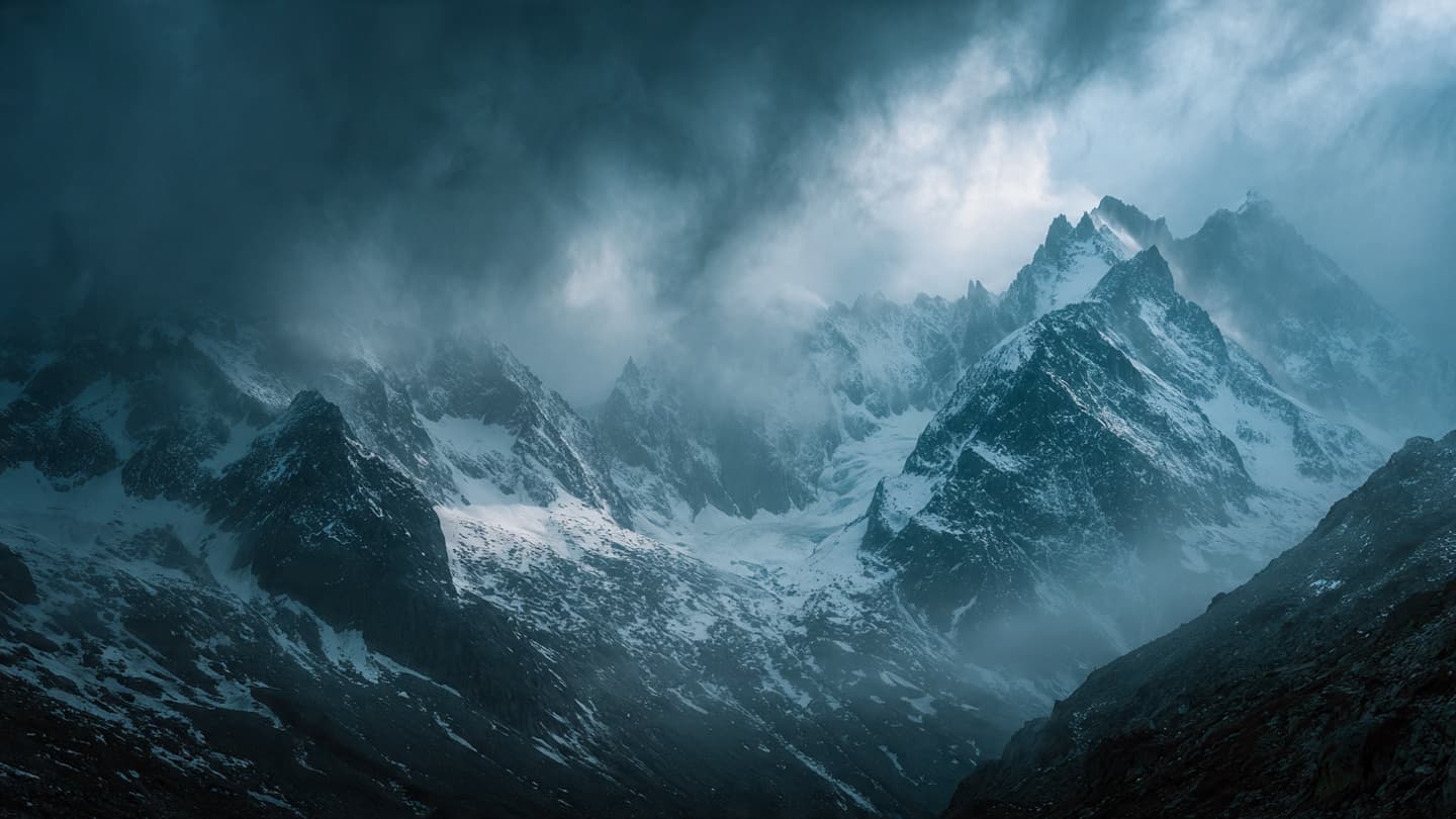 Where the Snow Accumulates in the Silence Before the Sudden Descent of the Mountain