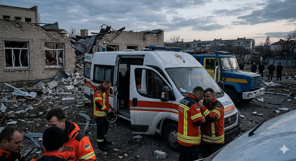 Double Tragedy: Russian Strike Kills Rescue Workers During Lifesaving Mission