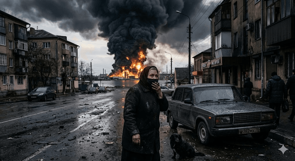 'Black Rain' Falls on Russia: Massive Blaze Erupts After Ukrainian Strike on Oil Refinery
