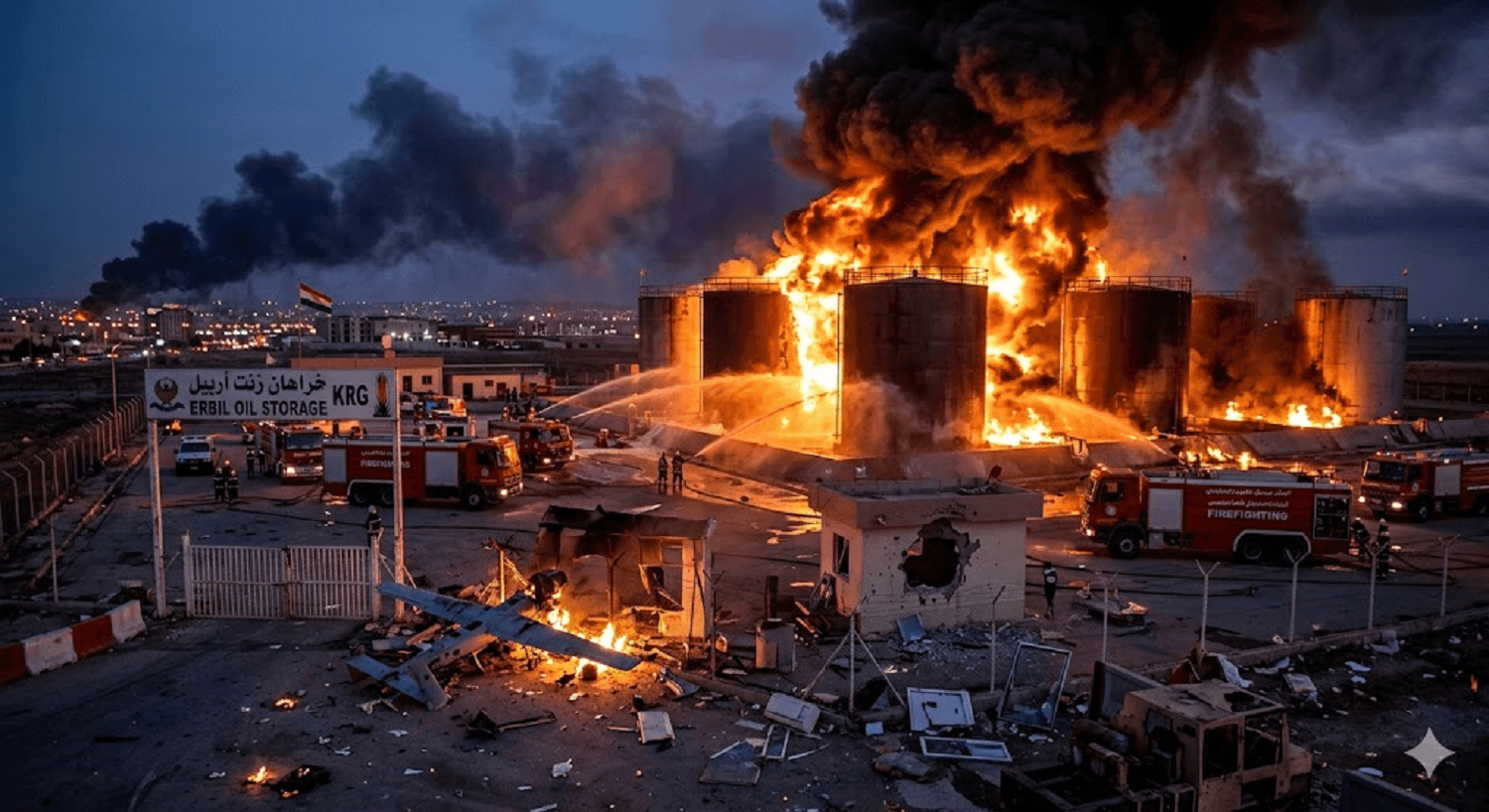 Breaking: Explosive Drone Attack Targets Erbil Oil Hub, Triggering Major Fuel Fire