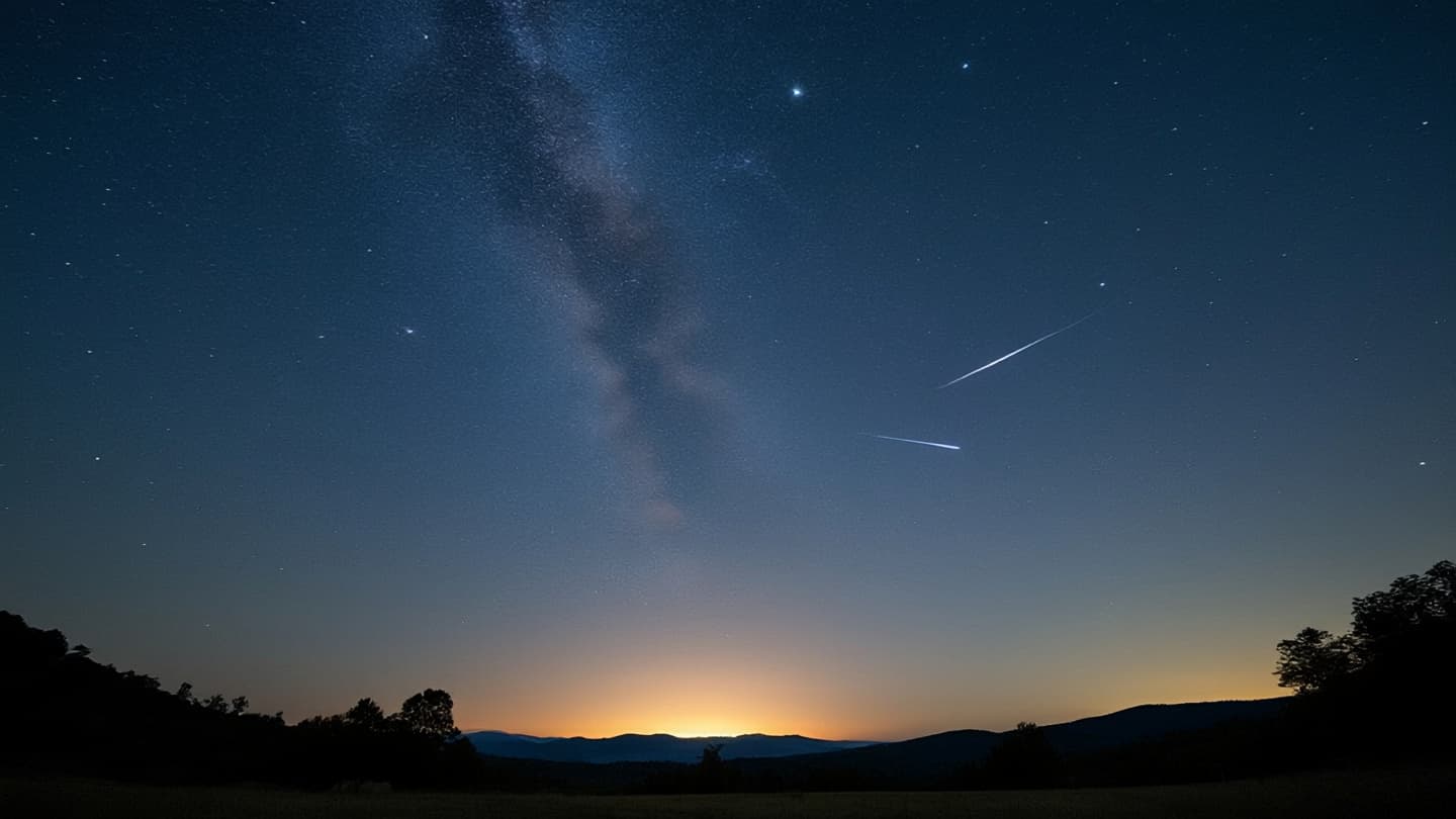 Even a bright moon cannot fully quiet the passage of a meteor shower