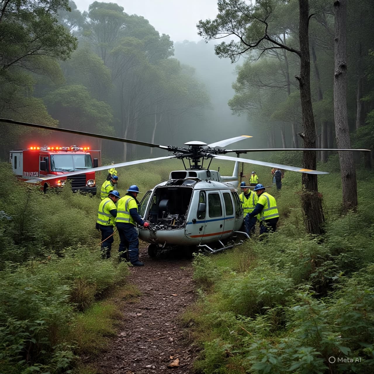 Where Sky Meets Forest: The Investigation After a Helicopter Crash Near Drake