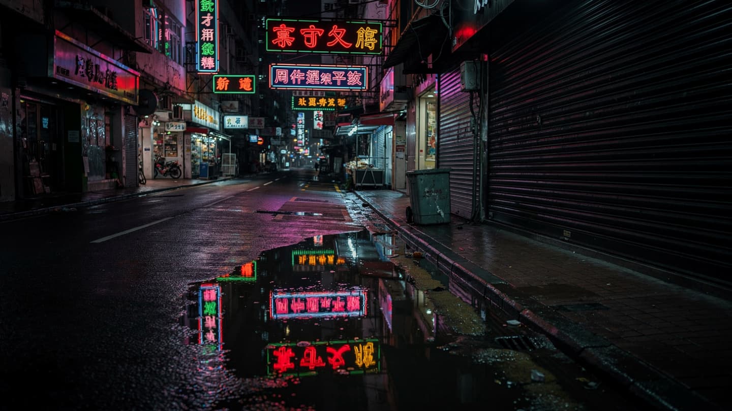 Where the Orange Glow of a Sudden Fire Met the Glass of a Kowloon Night