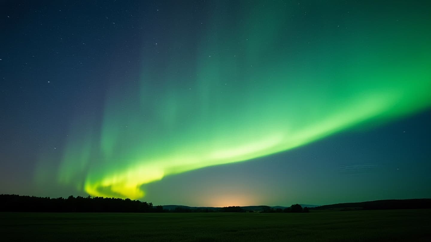 A green glow in the sky asks more than it answers