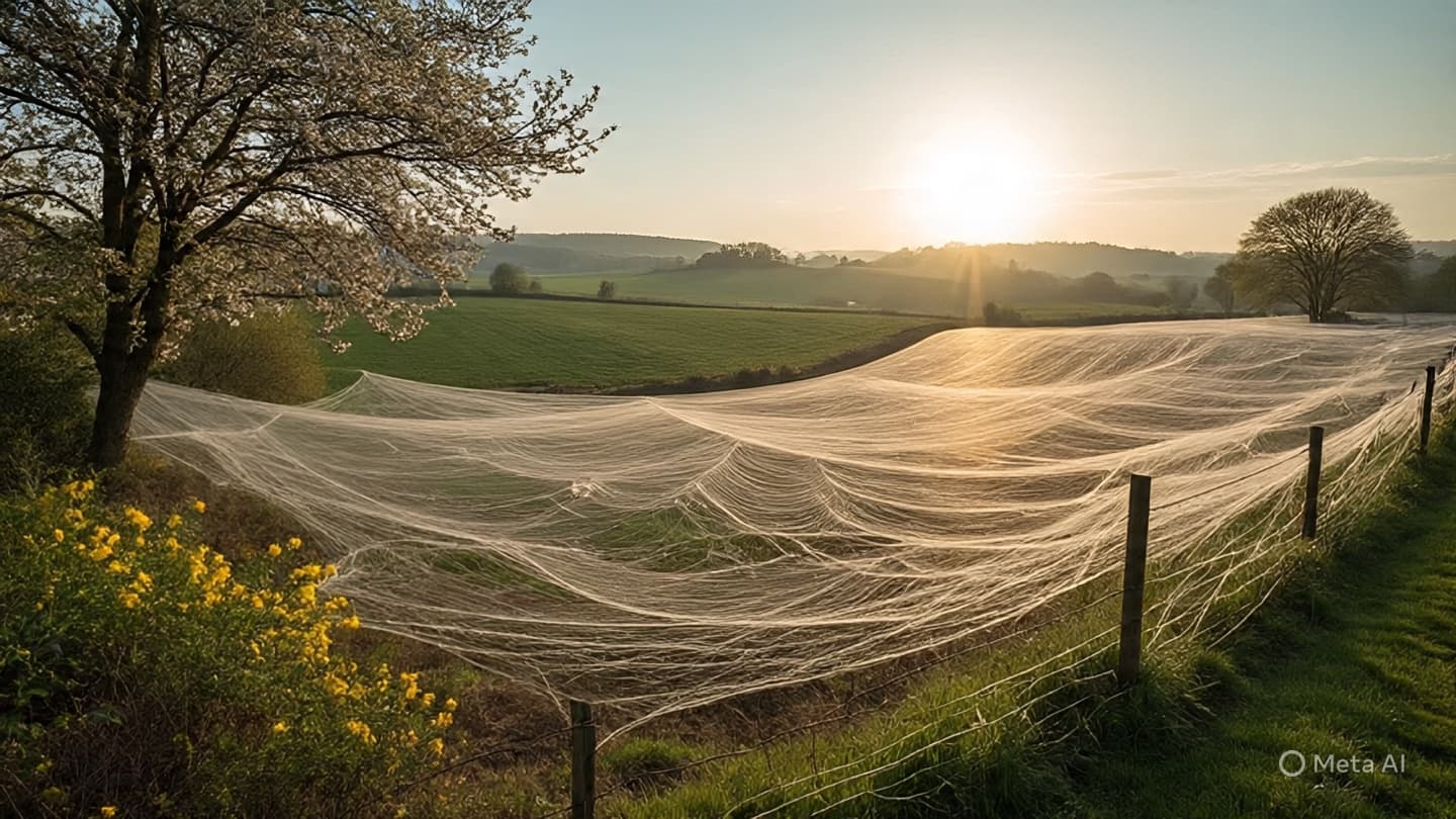 When silk drifts through the air, what brings it gently to earth?