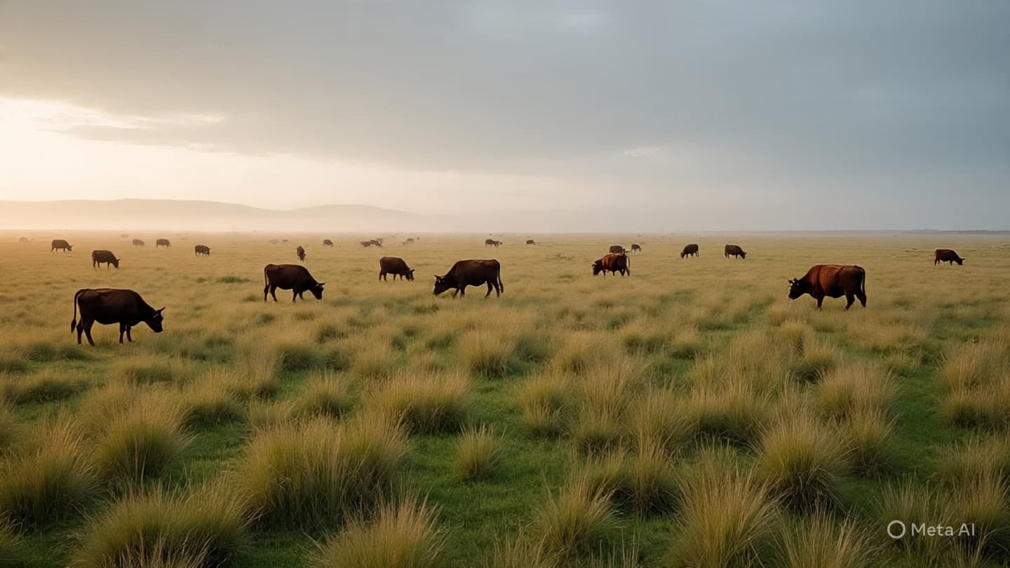 حيث تلتقي الحقول الذهبية بالسماء: سرد عن الماشية ورياح أبريل