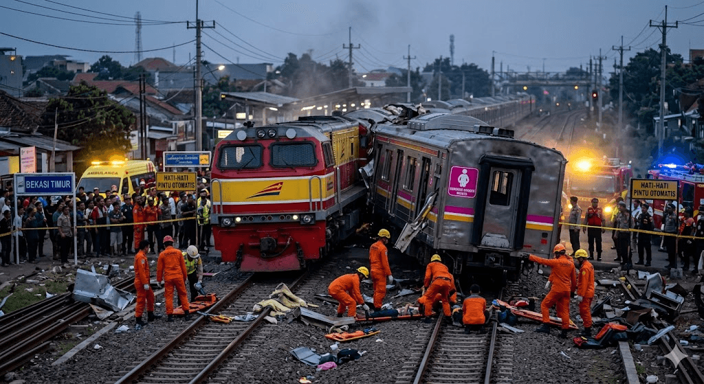 Tragedy Near Jakarta: Death Toll Rises in High-Impact Train Collision