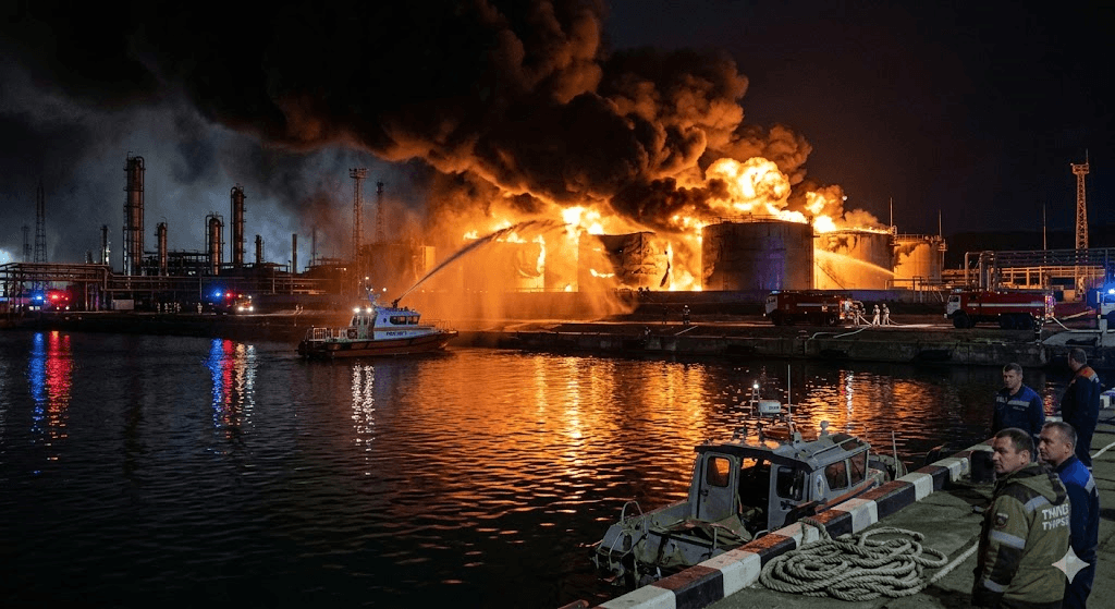 Black Sea Inferno: Ukrainian Drones Cripple Strategic Russian Oil Hub in Tuapse