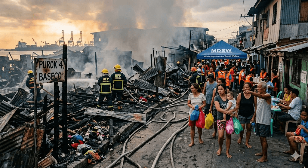 Baseco Inferno: 15 Homes Destroyed as Massive Fire Sweeps Manila Compound