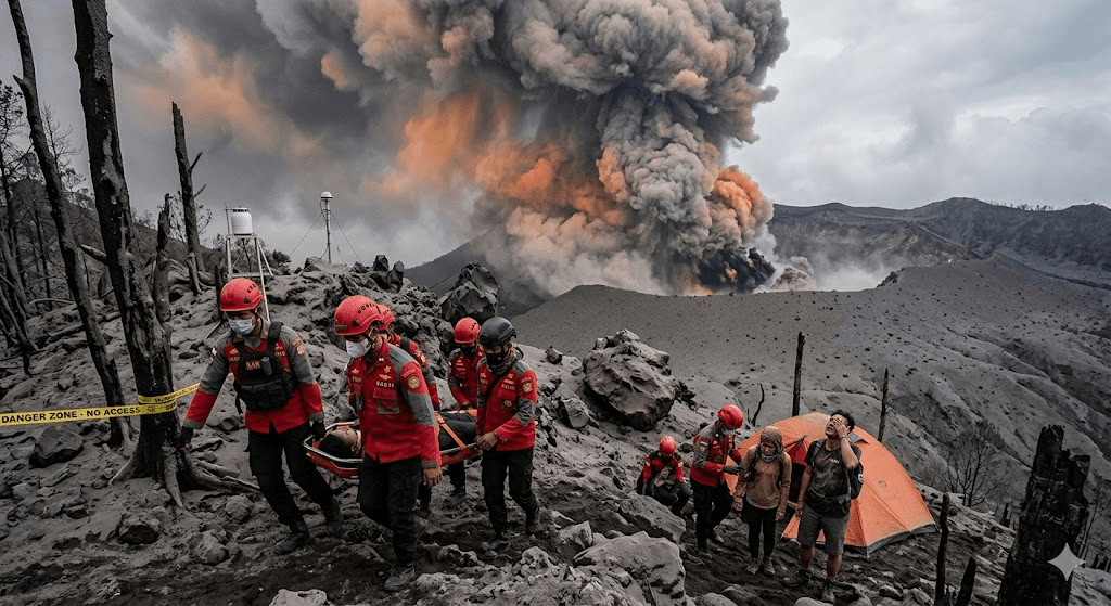 Tragedy on the Crater: Three Hikers Killed as Mount Dukono Erupts in Indonesia