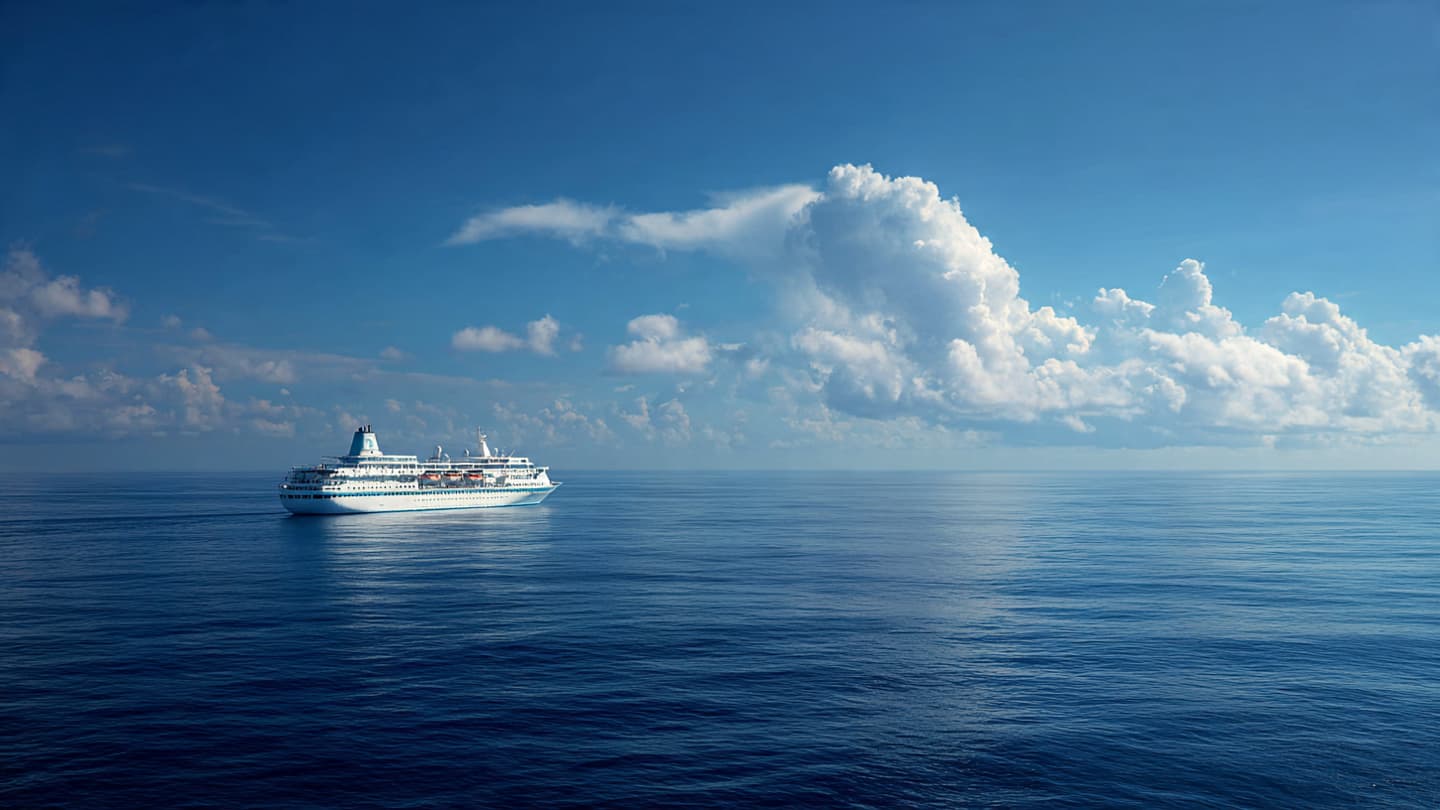 Where the Anchor Meets the Indigo: Reflections on a Ship Stilled by the Invisible Wind