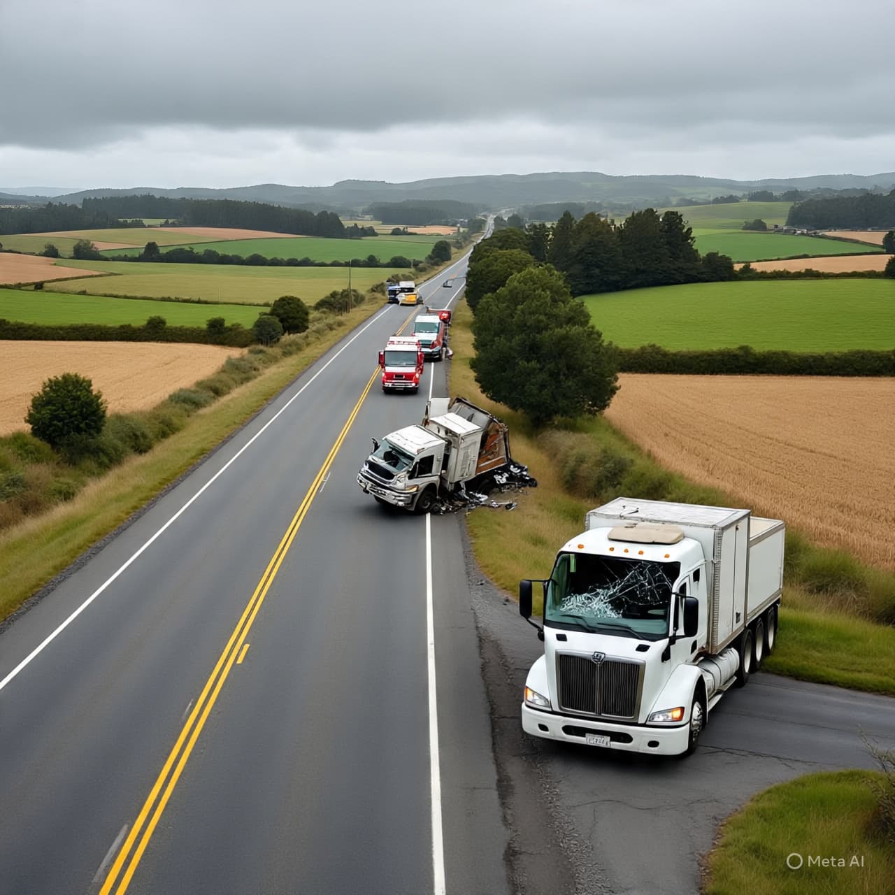 Between Towns and Open Fields: Investigators Examine Truck Crash Near Milton