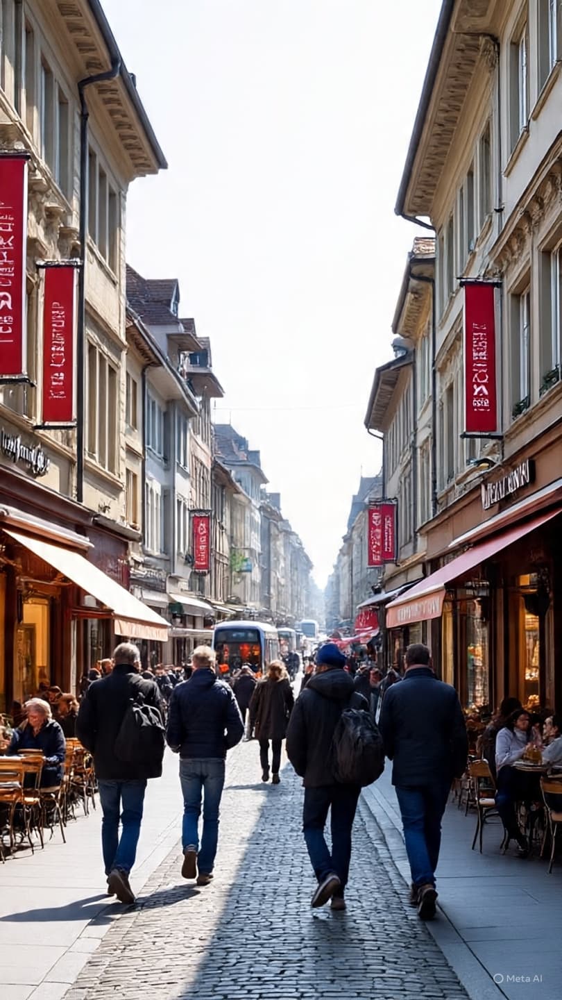 Swiss alpine landscape showing mixed snow and green areas during seasonal transition