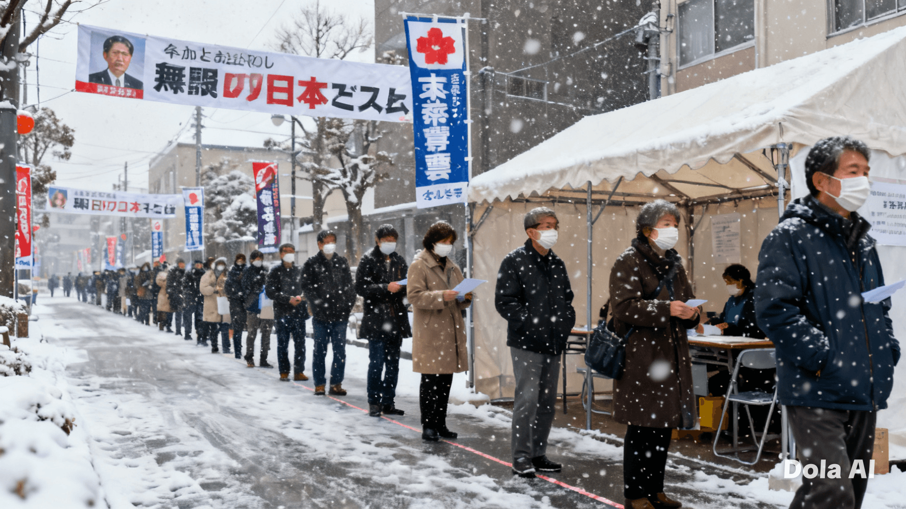 In a Winter of Snow and Political Breath, Japan Casts Ballots After The Briefest Chorus of Campaigning.