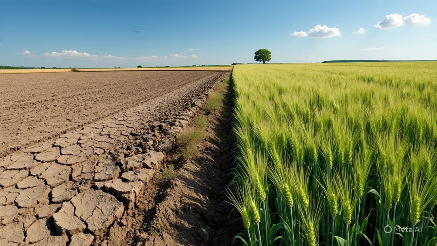 Between the Sun-Parched Soil and the Soft Green Promise of the New Wheat