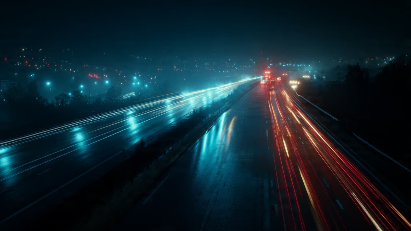 When the Speed Meets the Stillness, A Long Night on the Northern German Road