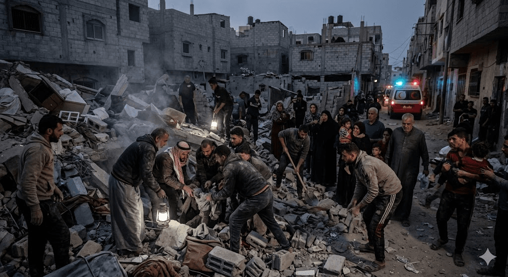 Friday Night Terror: Nine Injured as Israeli Strike Levels Adum Family Home in Al-Shati Camp