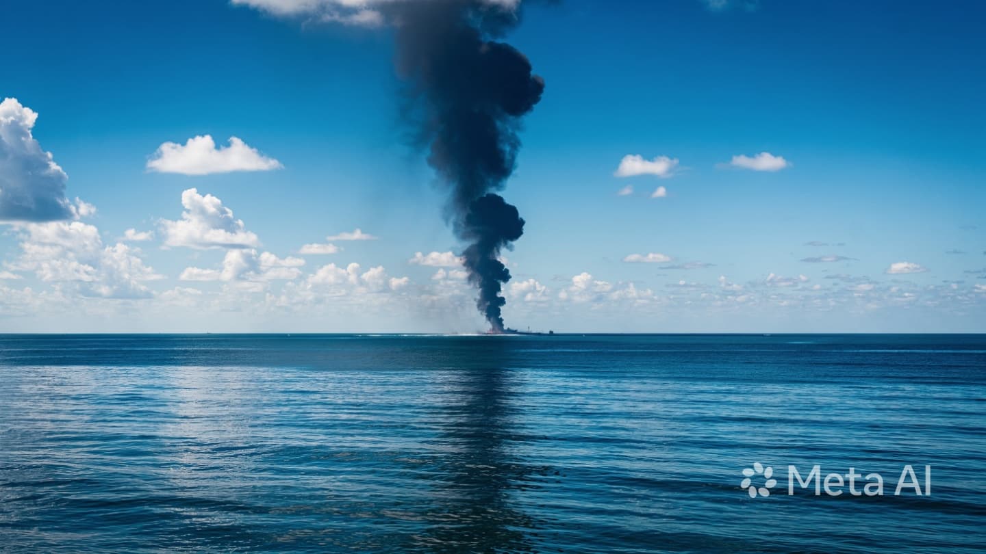 When the Blue Horizon Breaks: A Reflection on Fire Amidst the Salt and Spray