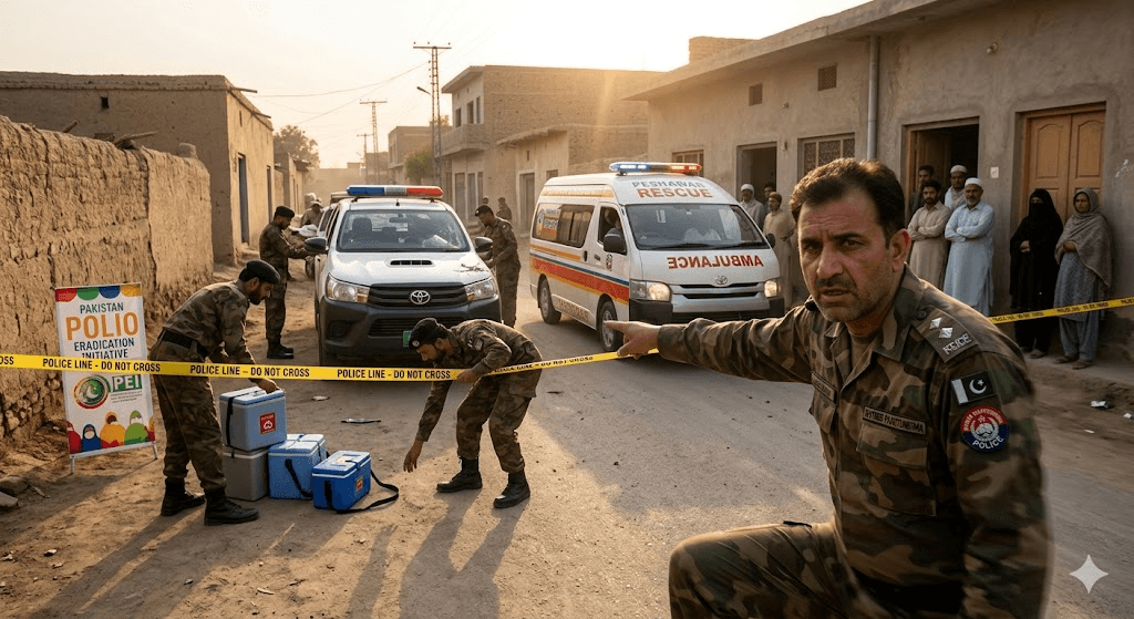 Tragedy in Hangu: Police Officer Martyred and Four Injured in Brutal Attack on Polio Vaccination Team