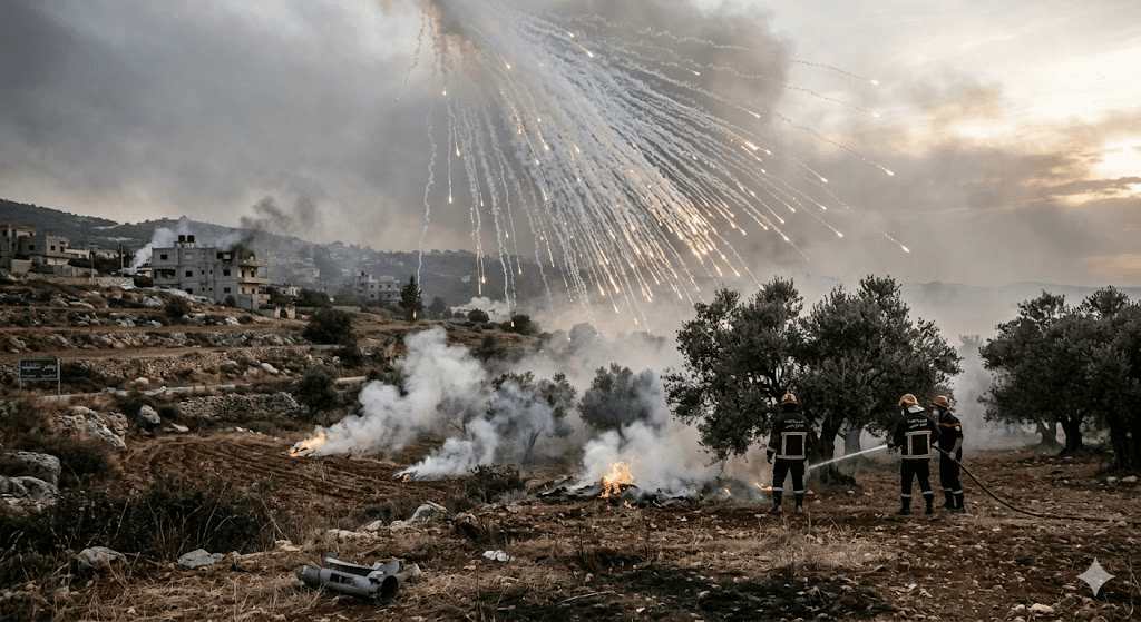 White Phosphorus Over Yahmur: Israeli Strike Scorches Southern Lebanon